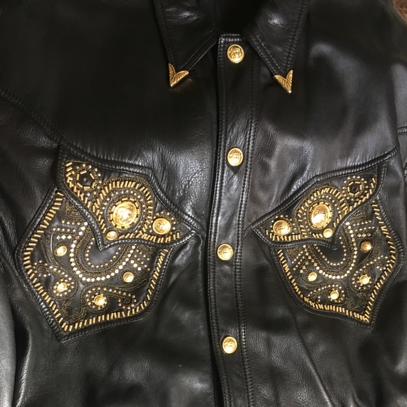 Versace Jackets & Blazers - 1990 Gianni Versace Cropped Leather Jacket